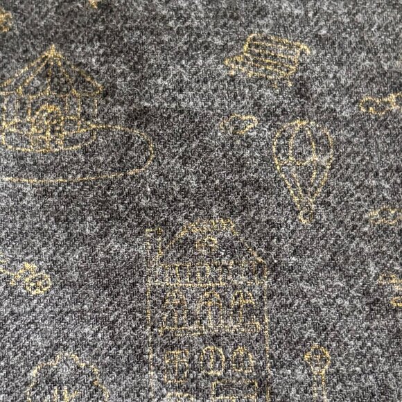 Girls Gray Print Cotton Blouse with Gold Buttons - Size 10 - Picture 6 of 11